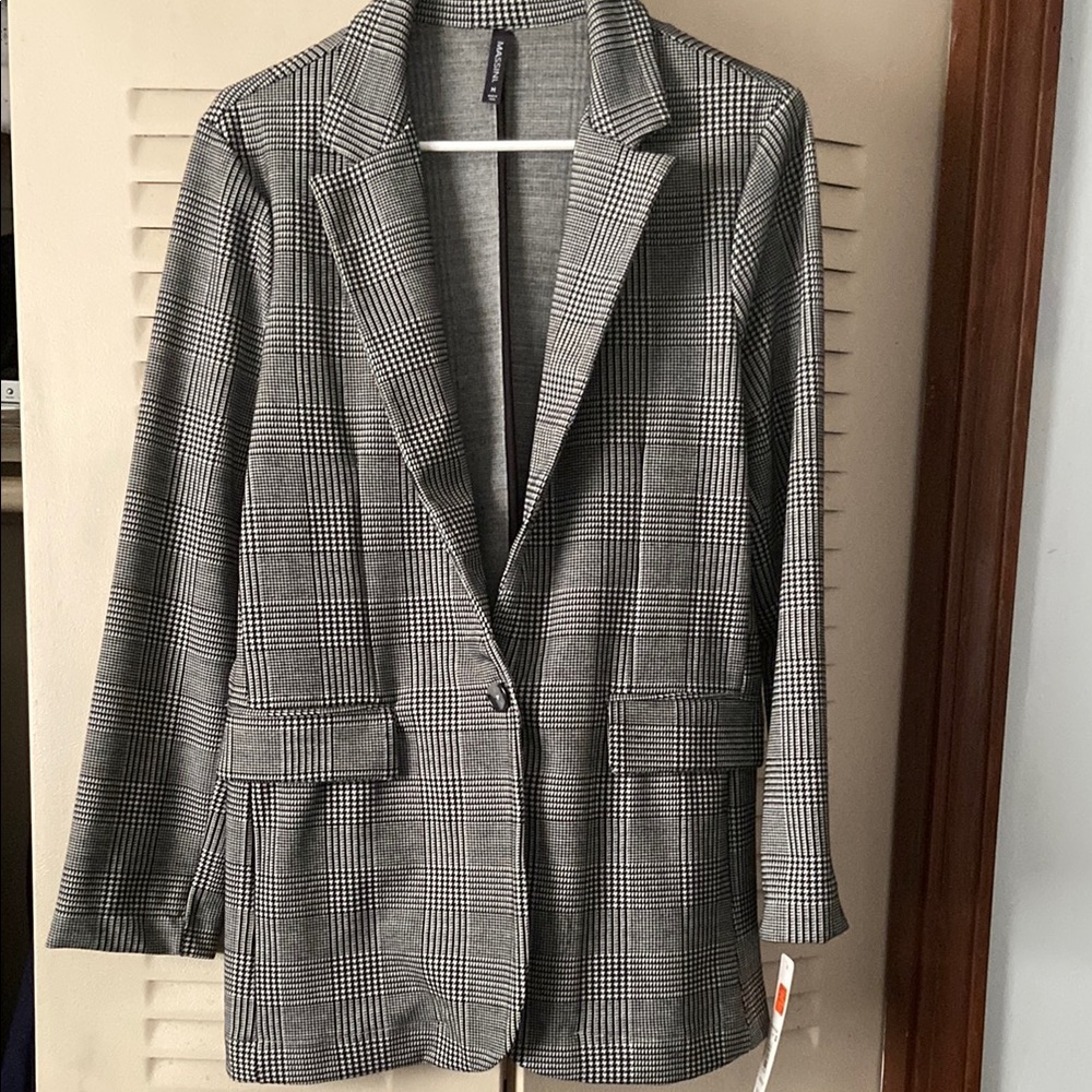 New with Tags - Massini Gray Plaid Blazer